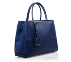 Fendi 2Jours Original Leather Tote Bag F2552M Blue F2552M
