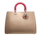 Smooth two-tone beige/crimson red leather 'Diorissimo' bag M0901OTBS M918