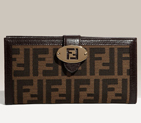 Fendi 'Zucca' Checkbook Wallet 8P3946