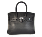 Hermes Birkin 25CM clemence leather in Black with Silver hardware H25LSBS
