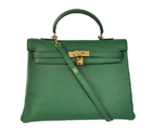 Hermes kelly 35CM Dark green clemence leather(Gold) HKL35DG