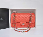 Chanel A1112 Flap Bag Original Leather Light Red A1112