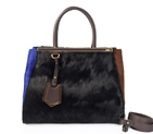 Fendi '2Jours' Horsehair Calfskin Leather mixed color shoulder and tote bag F2552M