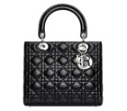Lady Dior bag in black leather CAL44551