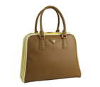 Hot Sell Prada Saffiano Leather Tote Bag BL0808 Brown BL0808