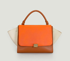 Celine Trapeze Bags Calfskin Orange&Brown&Offwhite C88037