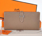 Hermes 2 flod original leather wallet in Dark Grey 208