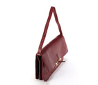 Celine Clasp Shoulder Bag Calfskin Wine Red 80018