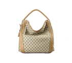 'bella' large hobo with woven leather bow, bamboo 269947 A7M0G 3535