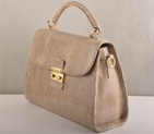 Miu Miu Tote Handbags Snake Veins 7430 Beige 7430