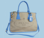 Prada City Canvas Tote Bag BN2161B Blue BN2161B