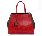 Fendi Fall Winter 2012 2Jours Red Original Croco Leather Tote Bag F2552M