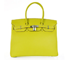 Hermes Birkin 35CM Palm stripes leather in Lemon Yellow with Silver hardware H35PSLYS