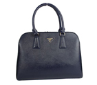Prada Saffiano Leather Tote Bag 21267 Royalblue&White 21267