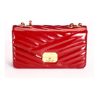 Chanel Mademoiselle Turnlock Middle Flap Bag Patent Leather A66839 Bordeaux A66839