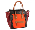 Celine Luggage Medium Handbags Orange Black Maroon Brown Handle 98169