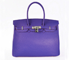 Hermes Birkin 35CM clemence leather in Sapphire with Silver hardware H35POSG