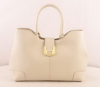 Fendi 2jours Saffiiano Leather Tote Bag 2546 White 2546