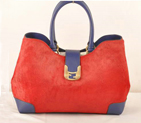 Fendi 2jours Horsehair Tote Bag F2546 Red F2546