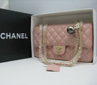 Chanel Caviar leather Pink Flap bag with Gold chain A1122PG