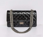 Chanel 1122 Classic Black Lizardskin Flap Bag Silver Hardware 1122