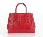 Fendi Fall Winter 2012 2Jours Red Original Croco Leather Tote Bag F001 F001