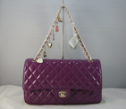 Chanel Purple Patent leather Flap Bag with Gold chain A116PG
