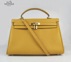 Hermes Kelly 35cm Togo Leather Bag Yellow 6308 Gold Hardware 6308