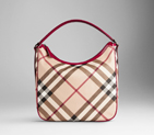 MEDIUM CHECK PATENT TRIM HOBO 38009901