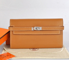Hermes Kelly Wallet clemence leather in Camel A708