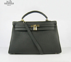 Hermes Kelly 35cm Togo Leather Bag Black 6308 Gold Hardware 6308