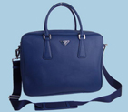 Prada Saffiano Calf Leather Top Handle Bag BL0791 Blue BL0791