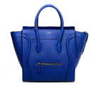 Celine Luggage Mini Boston Bags Original Leather Blue 3308
