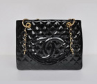 Chanel A50995 Black Patent Leather Shoulder Bag Gold A50995