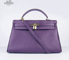 Hermes Kelly 35cm Togo Leather Bag Purple 6308 Gold Hardware 6308