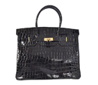 Hermes Birkin 35CM high light Crocodile leather in Black with Gold hardware H35HLCBG