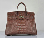 Hermes Birkin 35CM Tote Bag Croco Brown Leather H6089 Gold H6089