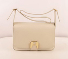 Fendi Chameleon Classic Saffiiano Leather Medium Shoulder Bag 2539 White 2539
