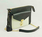 Celine Calfskin Shoulder Bag White with Black 88028