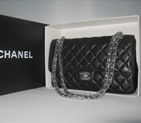 Chanel black color with Silver chain A1119BS