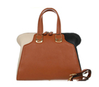 Fendi Large Chameleon Calfskin Top Zip Tote Bag F8812 Tan&Black&White F8812