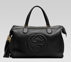 Gucci soho tote with embossed interlocking G and tassels 282306 A7M0G 1000
