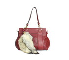 'smilla' medium top handle bag with removable fur 269925 ANGAT 9756