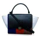 Celine Trapeze Bags Original Calf&Suede Leather Black&Multicolour&White 3342