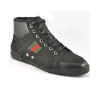 'cannes' high-top sneaker with eyelets and signature web detail 257555 FQY30 8688