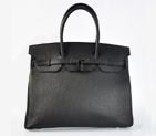 Hermes Birkin 35CM clemence leather in Black with Black hardware H35LSBB