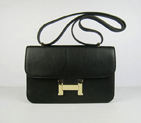 Hermes Constance Togo Leather Single Bag Black Gold Hardware H020 H020