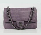 Chanel Fall Winter 2012 Croc Veins Leather Flap Bag A01112 Purple A01112