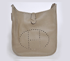 Hermes 32cm Evelyn bag clemence leather in Dark Grey 1043