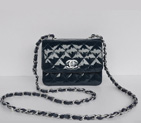 Chanel Classic Micro Flap Bag 1118 Royal blue Patent leather Silver Hardware 1118